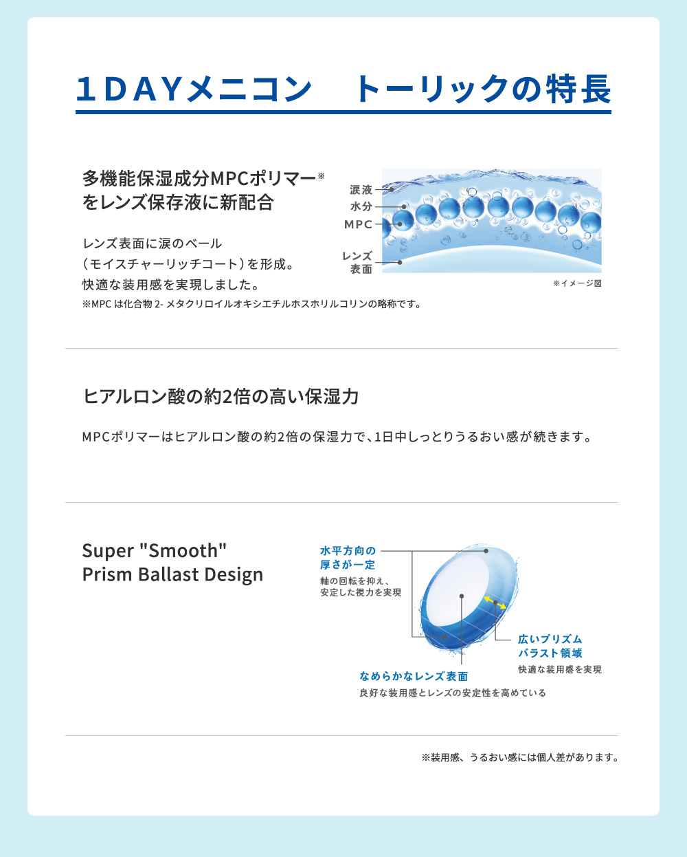 1DAYメニコン マルチフォーカルの特長