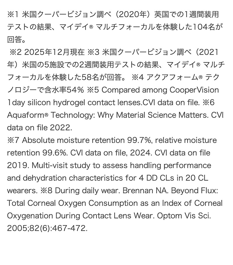 この解放感、まるで裸眼。マイデイ マルチフォーカル