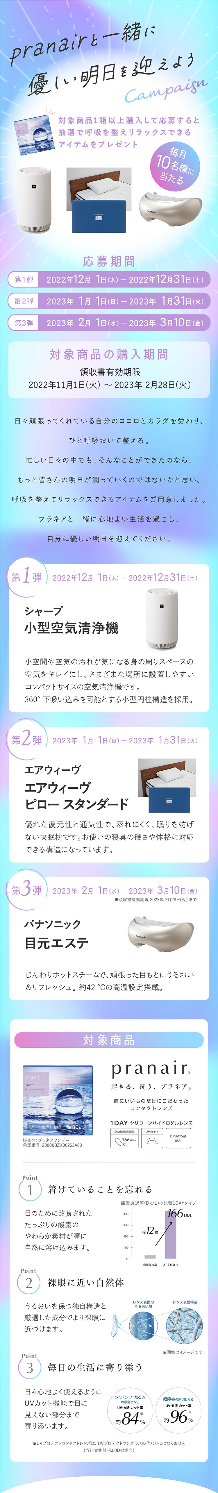 pranairと一緒にやさしい明日を迎えようキャンペーン