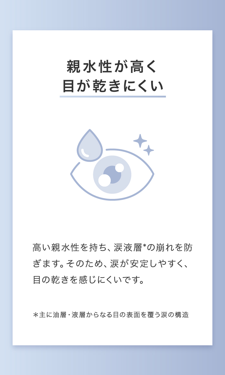 目が乾きにくい　クレオモイストスーペリア