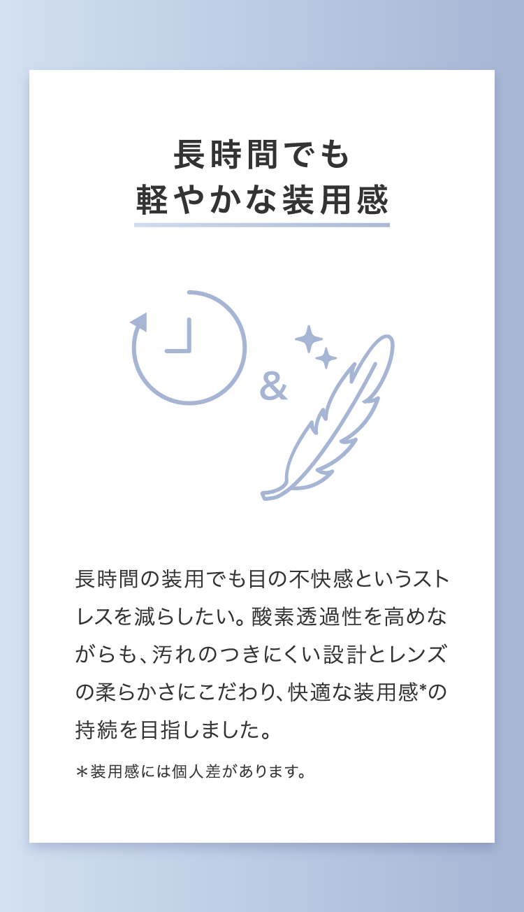 軽やかな装用感　クレオモイストスーペリア