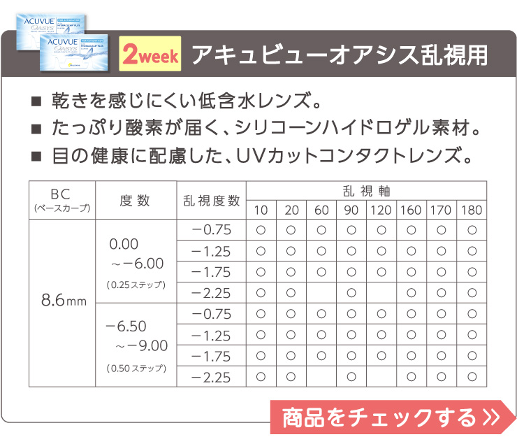 ワンデーアキュビューモイスト乱視用｜6箱セット｜遠視用 | コンタクト