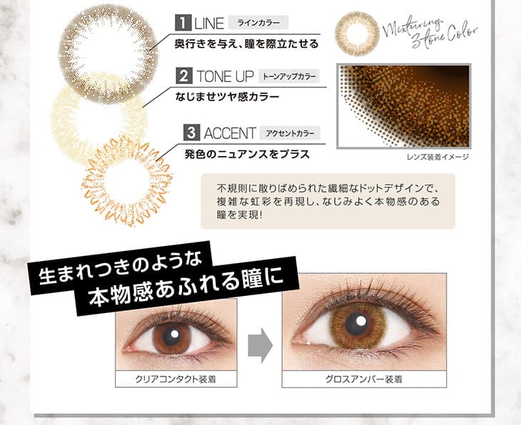 生まれつきのような本物感あふれる瞳に