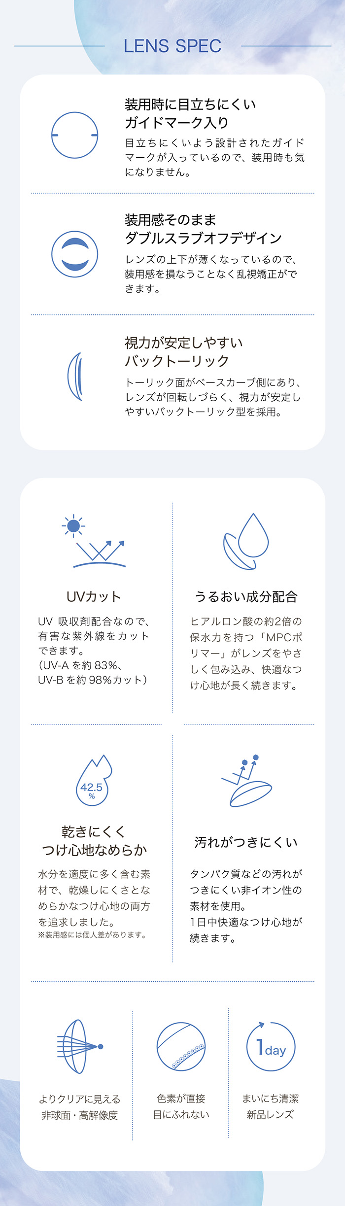 眼にやさしく 涙のうるおいが長くつづく