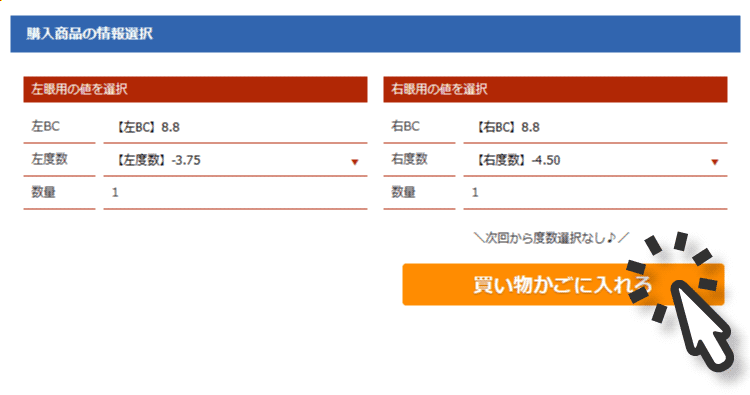 項目選択肢を選択