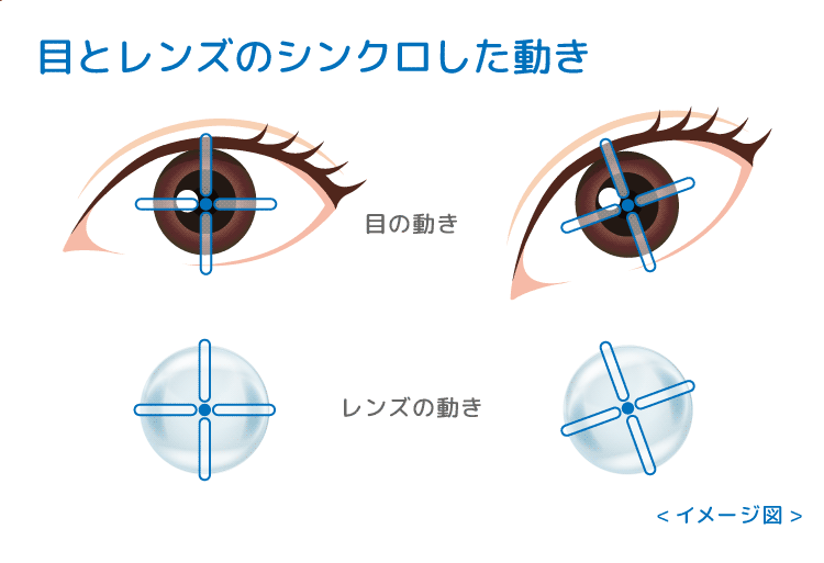 目とレンズのシンクロした動きの画像